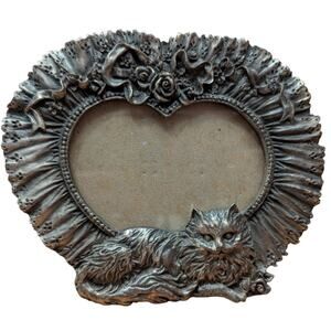 Pewter Cat Frame Home Decor
